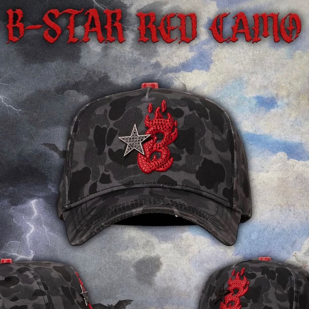 Gorra Barbas GOOD & EVIL “B - Star Red Camo” PREVENTA - Drop - Shop Colombia